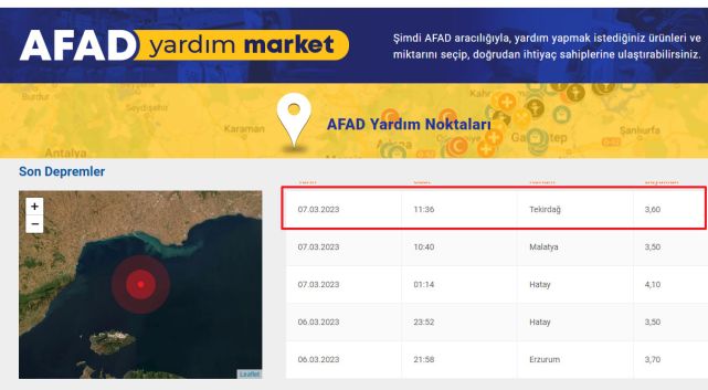 afad deprem